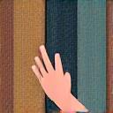 Icona di una mano che tocca diverse texture.